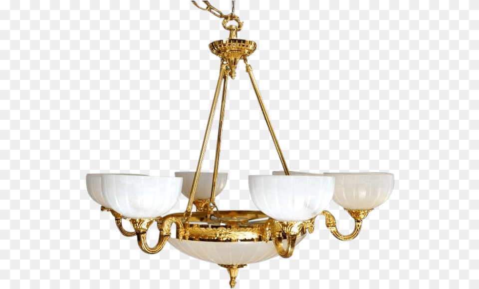 Ornate 9 Light Gilt Bronze Chandelier With Alabaster Chandelier, Lamp Free Transparent Png