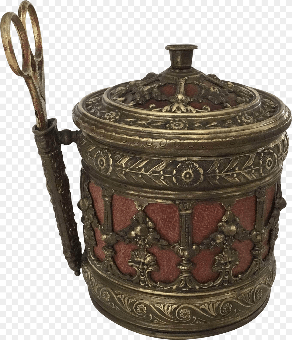 Ornate Brass And Leather Victorian String Yarn Holder Antique, Bronze, Jar, Pottery, Treasure Free Transparent Png