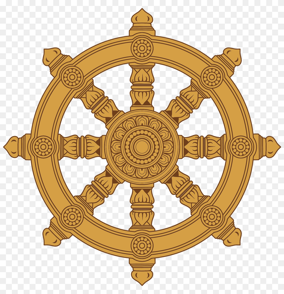 Ornate Dharma Wheel Clipart, Badge, Logo, Symbol Free Transparent Png