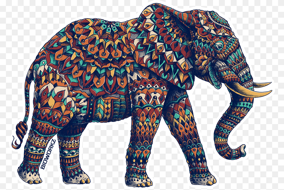 Ornate Elephant, Animal, Mammal, Wildlife, Art Png