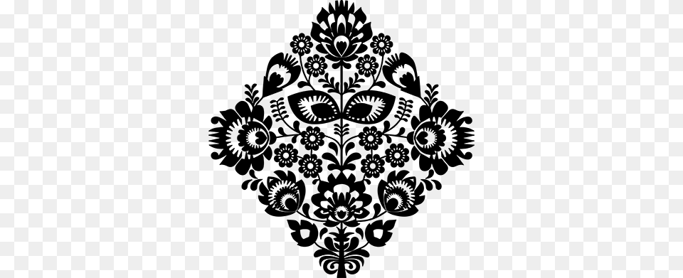 Ornate Floral Pattern Wall Sticker Floral Design Vector, Gray Png