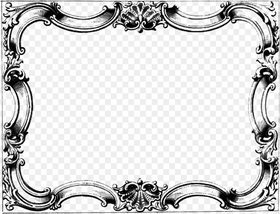 Ornate Frame Clipart, Gray Free Png