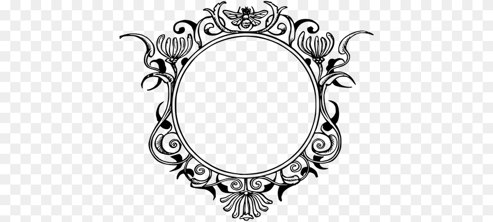 Ornate Frame In Black And White, Gray Free Png