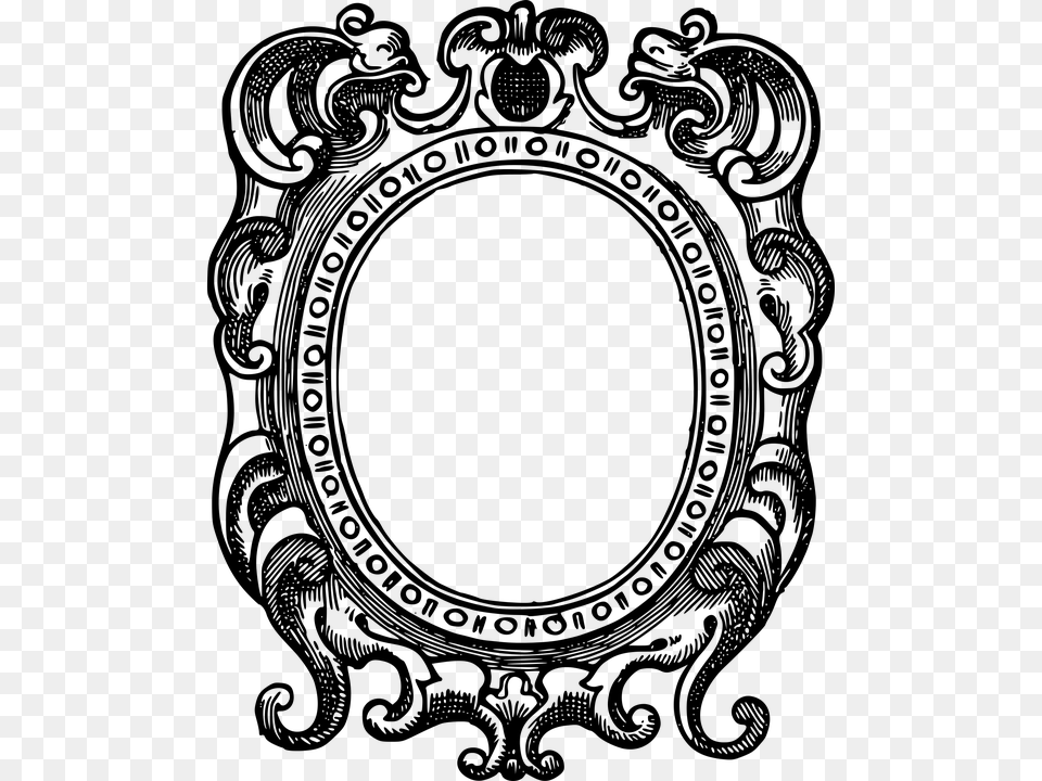 Ornate Frame Vector, Gray Free Png