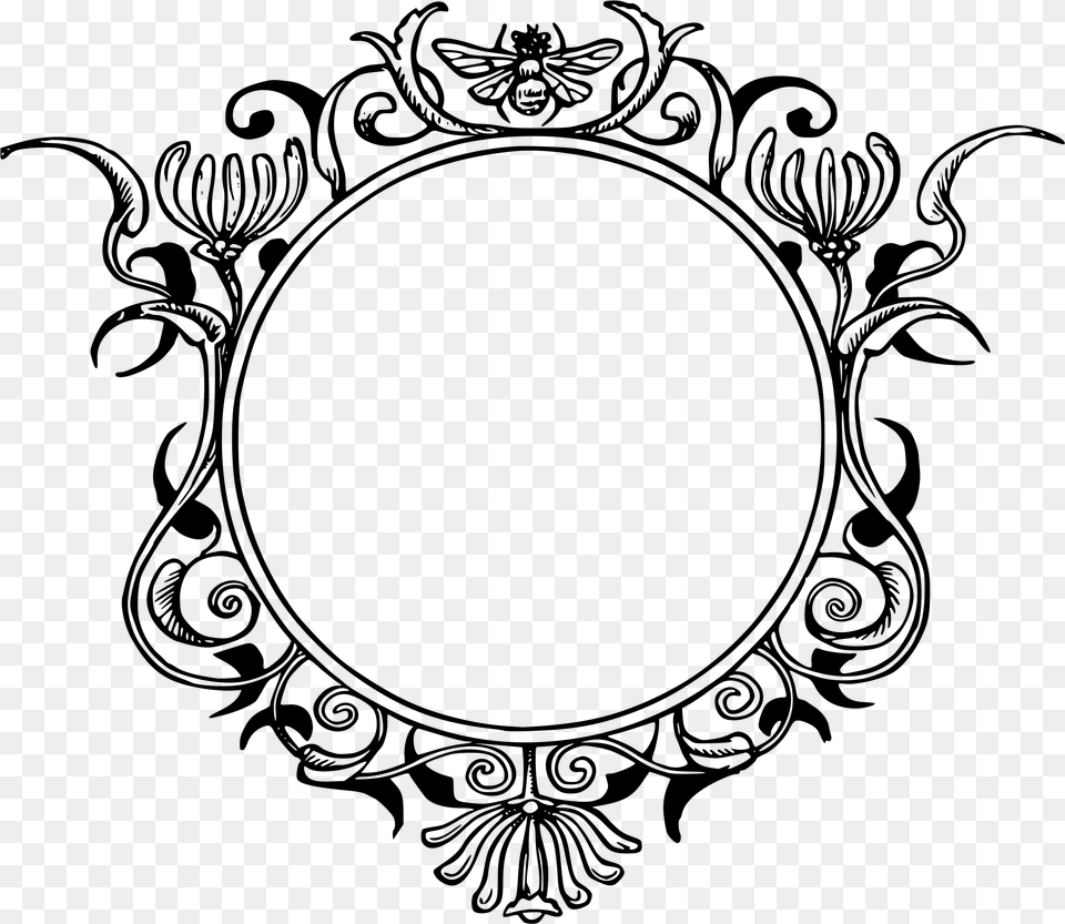 Ornate Frame Vector Vintage Frame Round, Gray Free Png Download