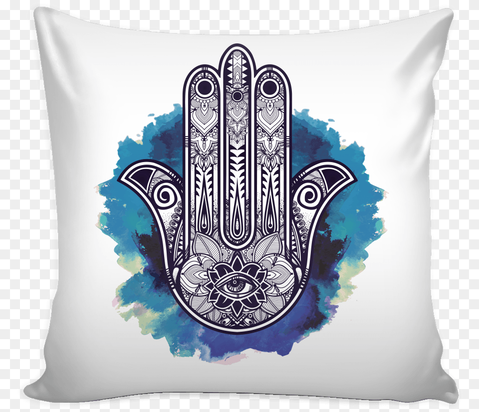 Ornate Hand Drawn Hamsa Pillow Cover Regata Bata Plus Size, Cushion, Home Decor Png
