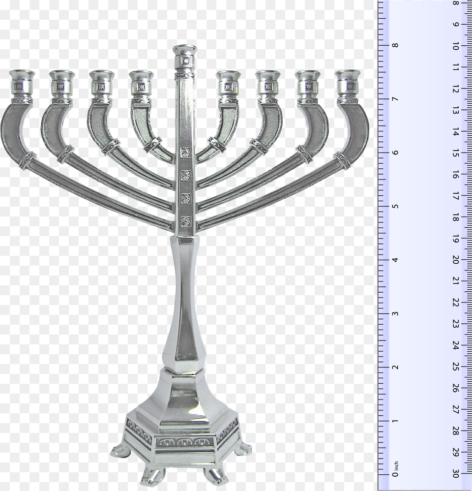 Ornate Hanukkah Eight Branched Menorah Menorah, Festival, Hanukkah Menorah, Candle, Candlestick Png Image