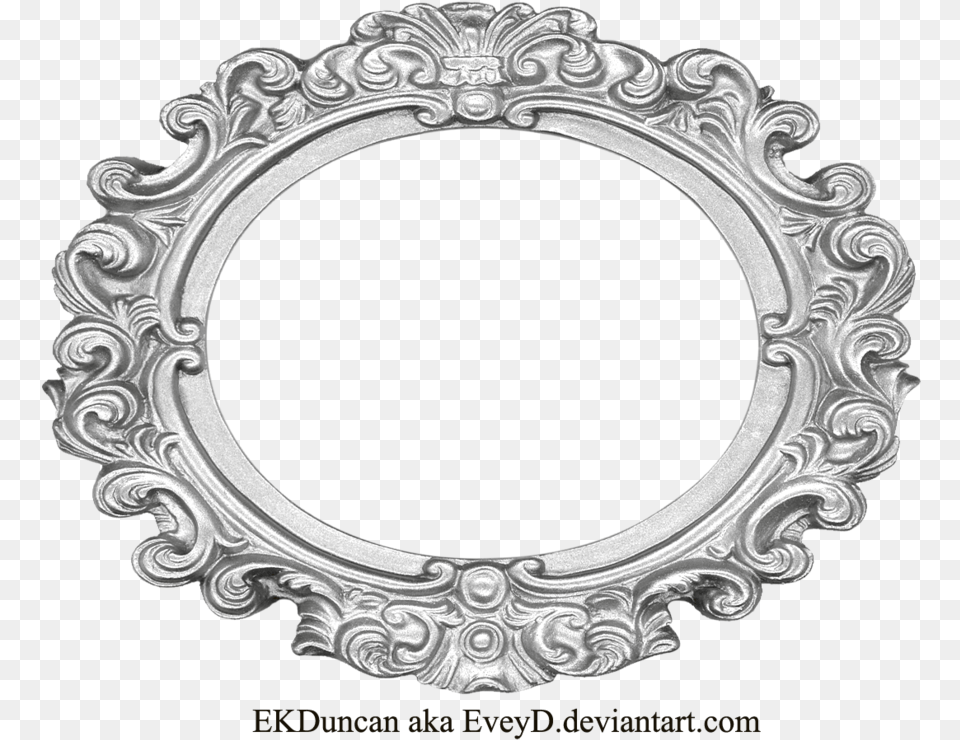 Ornate Silver Frame Silver Oval Frame, Photography, Mirror Png Image