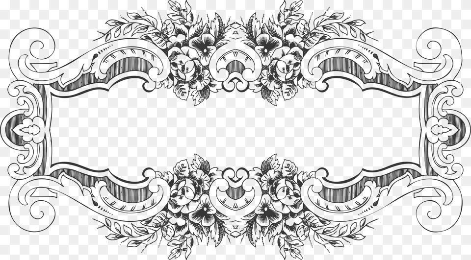 Ornate Vintage Floral Frame Clip Arts Vintage Ornamental, Gray Png