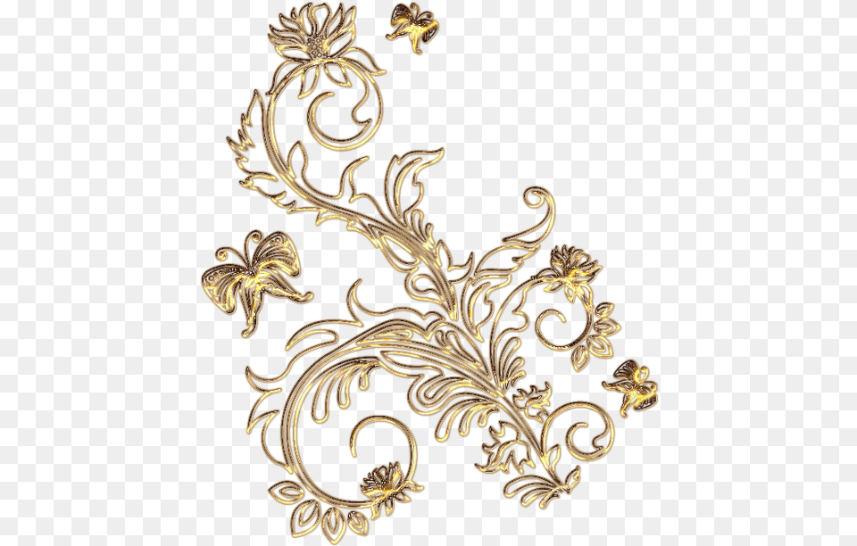 Ornement Floral Ornaments, Bronze, Chandelier, Gold, Lamp Free Transparent Png