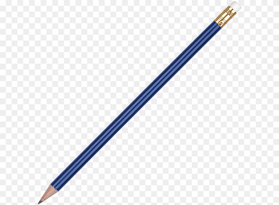 Oro Round Wooden Pencil With Eraser Medium Blue Artist Pencil, Blade, Dagger, Knife, Weapon Free Transparent Png
