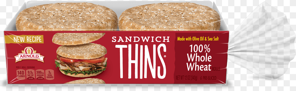 Oroweat Sandwich Thins, Burger, Food, Bread Png