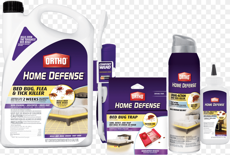 Ortho Home Defense Bed Bug Killer, Advertisement, Bottle Png Image