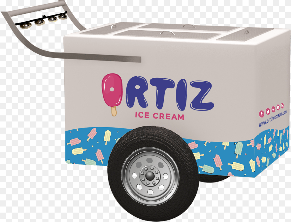 Ortiz Ice Cream Travel Trailer, Machine, Wheel, Carriage, Transportation Free Transparent Png