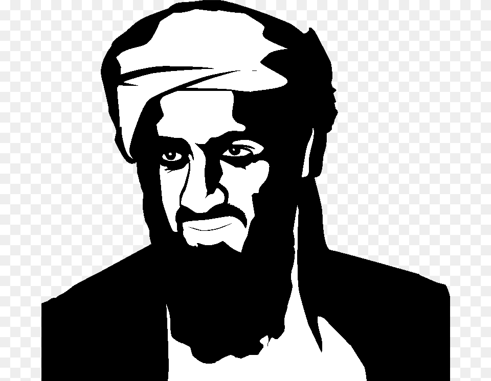Osama Bin Laden, Stencil, Adult, Male, Man Png