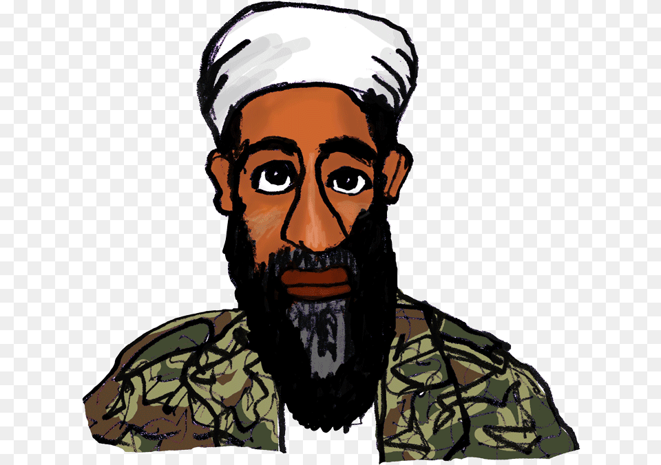 Osama Bin Laden Osama Bin Laden Cartoon Drawing, Portrait, Photography, Beard, Face Free Png Download