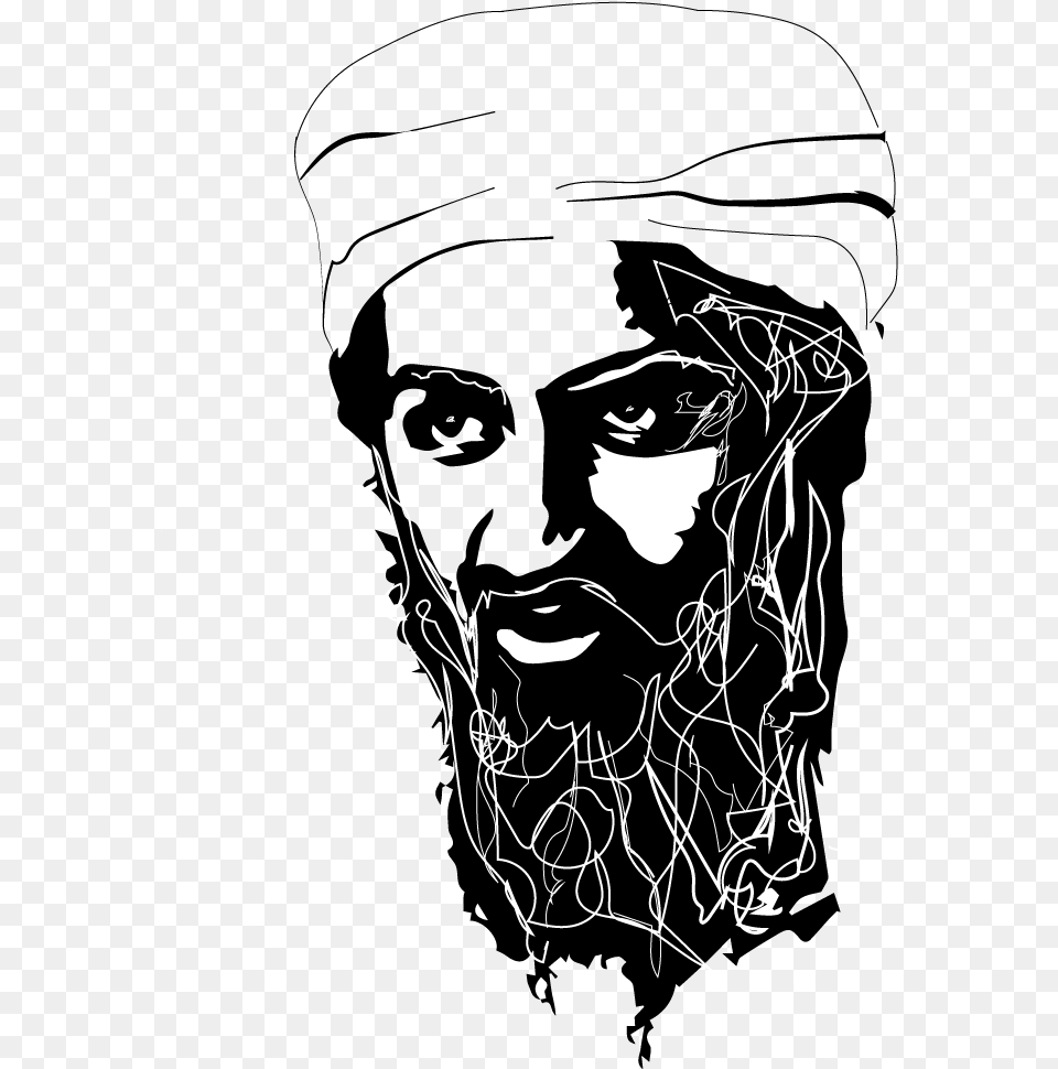 Osama Bin Laden Osama Bin Laden Hd Vector, Stencil, Person, Man, Male Free Transparent Png
