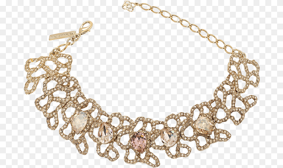 Oscar De La Renta Pave Chain Link Choker Necklace, Accessories, Diamond, Gemstone, Jewelry Png