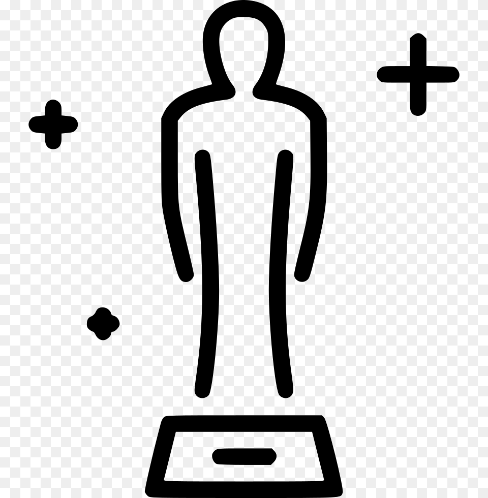 Oscar Human Icon Oscar Face Svg Oscar Award Nominee Icon, Cross, Symbol, Silhouette Free Transparent Png