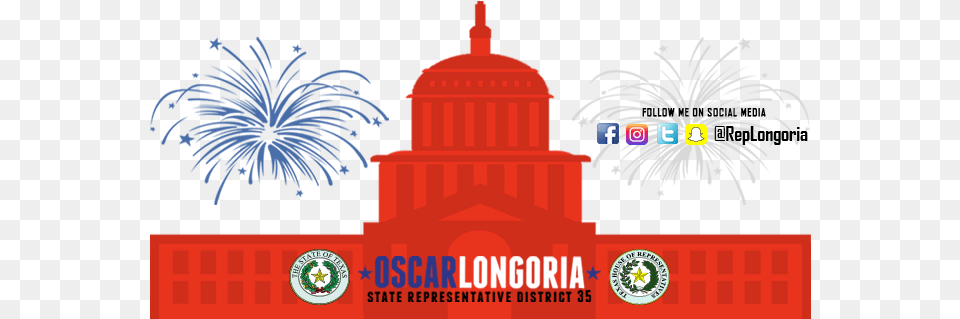 Oscar Longoria State Representative, City, Logo, Plant, Fireworks Png Image