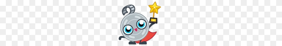 Oscar The Cool Spool Holding Up Star, Disk Png