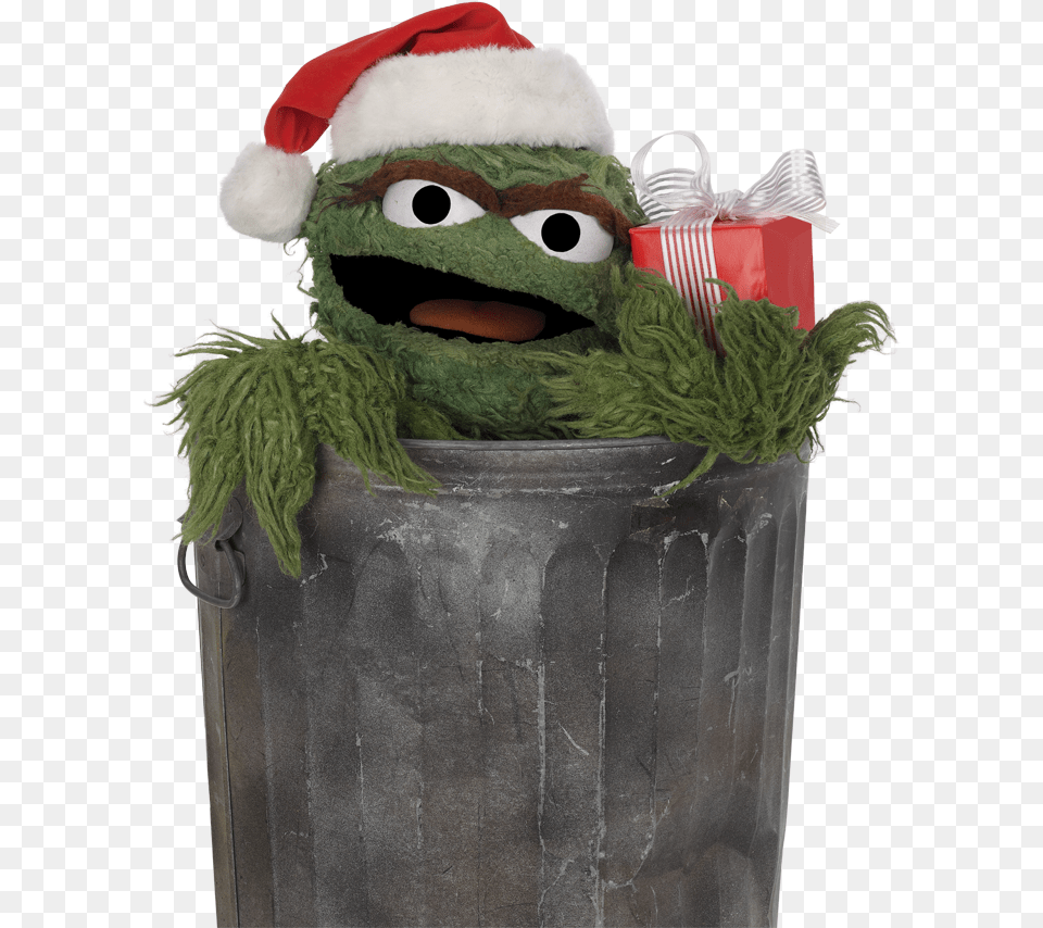 Oscar The Grouch As Santa Claus Christmas Oscar The Grouch, Tin, Can, Baby, Person Free Transparent Png