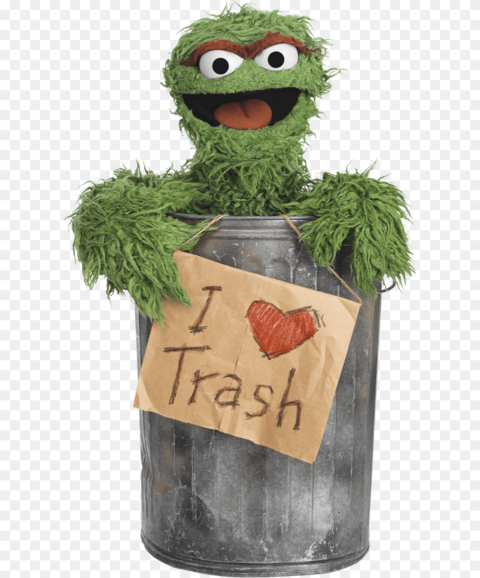Oscar The Grouch I Love Trash, Jar, Person Png Image