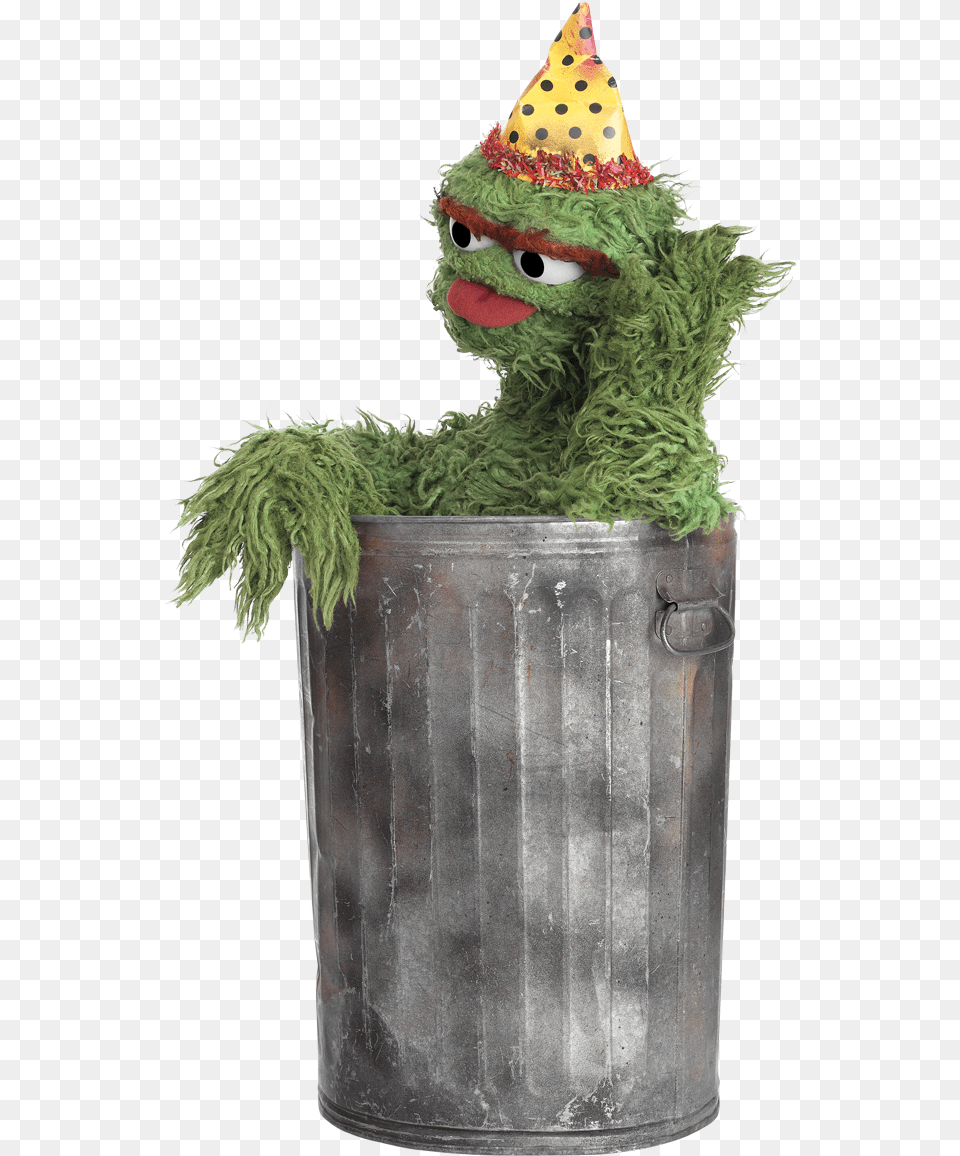 Oscar The Grouch In A Party Hat Oscar The Grouch Birthday, Clothing, Plant, Potted Plant, Nature Free Png