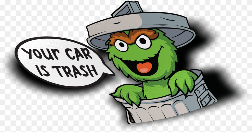 Oscar The Grouch Sticker Cartoon, Book, Comics, Publication, Green Free Png Download