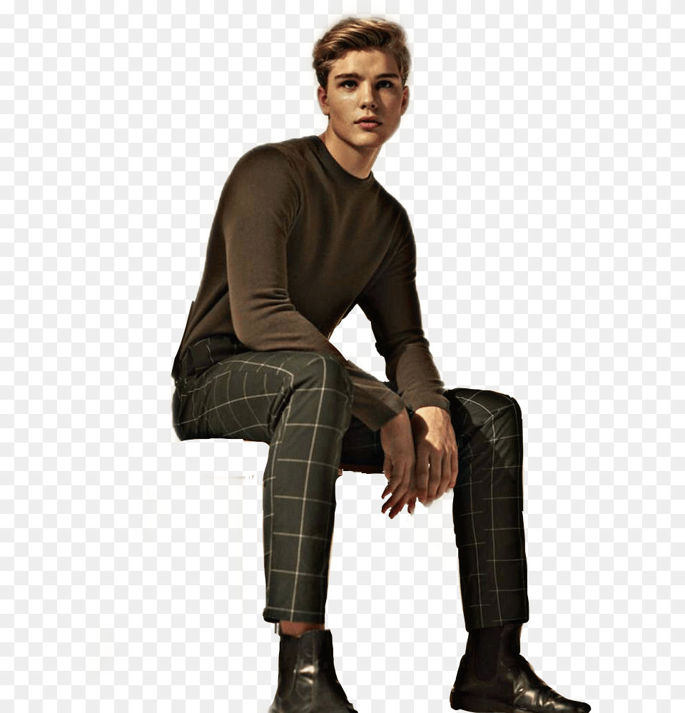 Oscar Wadsager Model, Sitting, Person, Man, Male Png Image