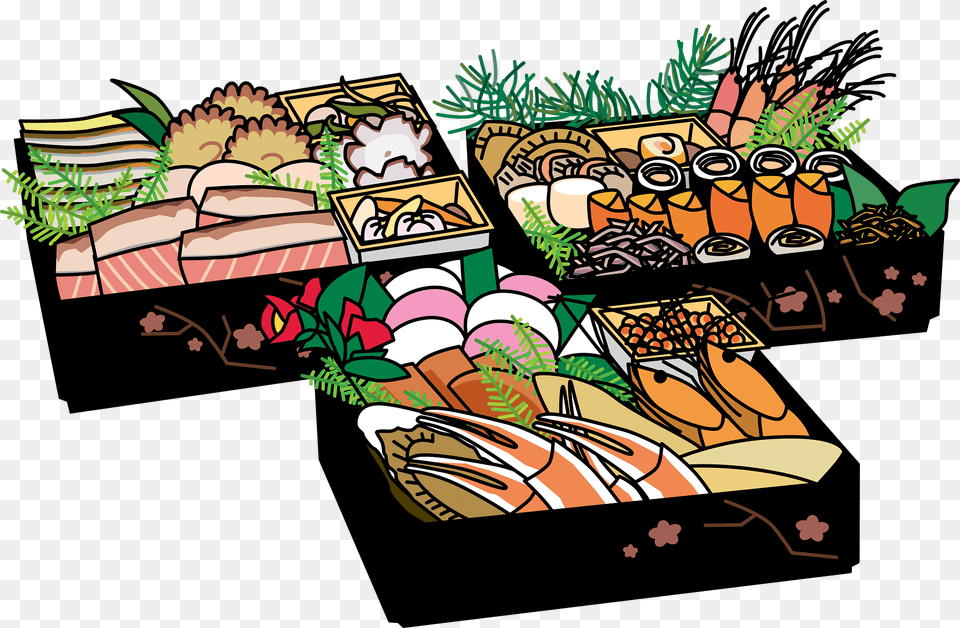 Osechi Food Clipart, Meal, Dish, Lunch, Dynamite Png Image