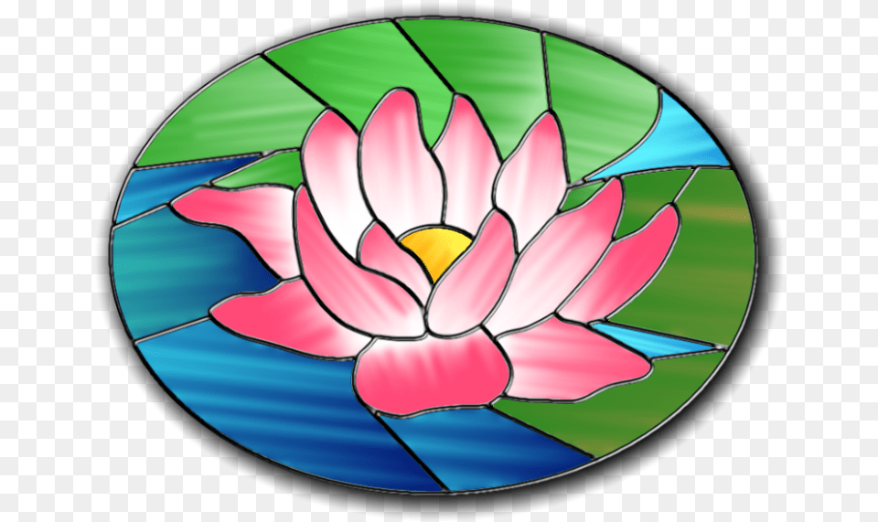 Osg 01 Stained Glass Water Lily, Dahlia, Flower, Plant, Art Png