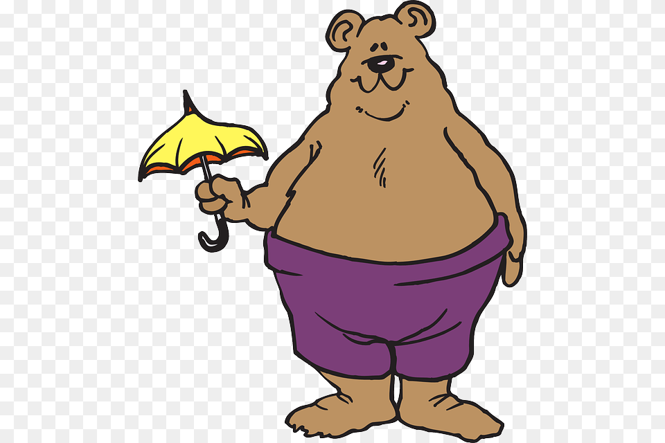Oso Con Paraguas Clipart Bear With Small Umbrella, Animal, Mammal, Wildlife, Cartoon Png Image