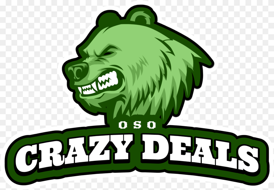 Oso Crazy Deals Bear, Green, Logo, Face, Head Png