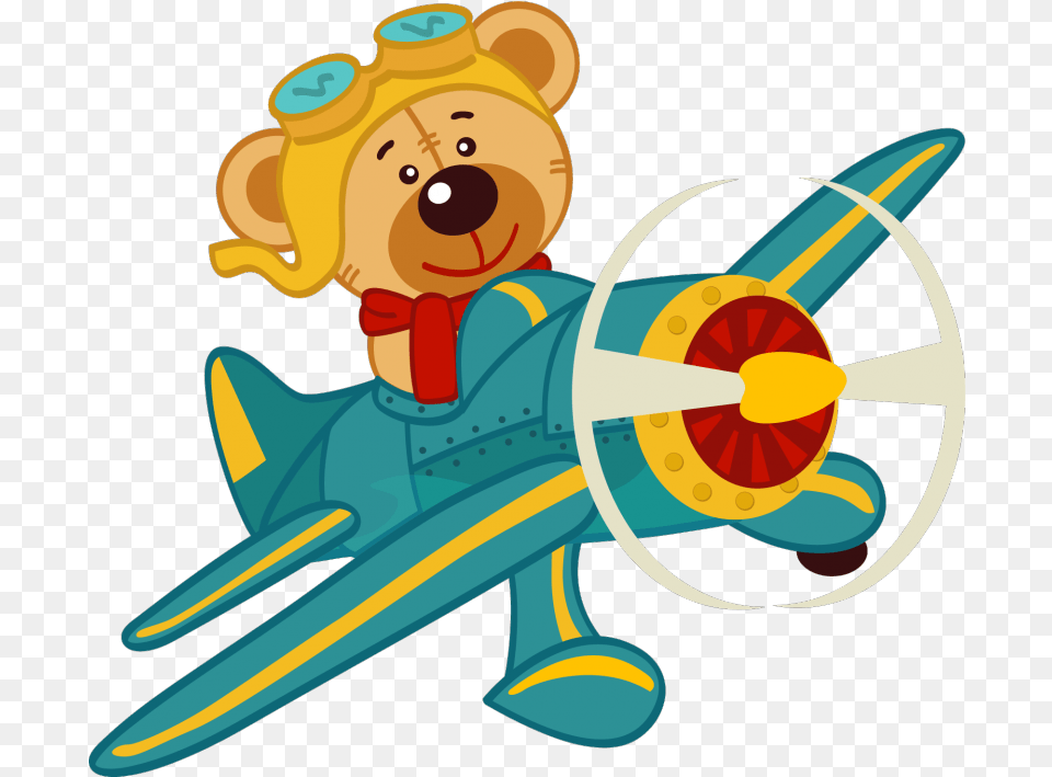 Oso En Avion Clipart Bear Airplane Clipart, Aircraft, Transportation, Vehicle, Toy Png Image