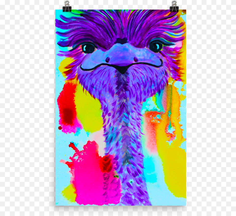 Ostrich Art Print, Modern Art, Person, Animal, Beak Free Png Download
