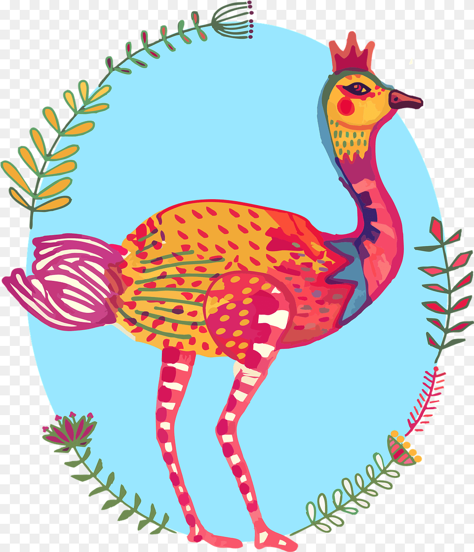 Ostrich Bird Colourful South Image On Pixabay Cartoon, Animal, Antelope, Mammal, Wildlife Free Transparent Png