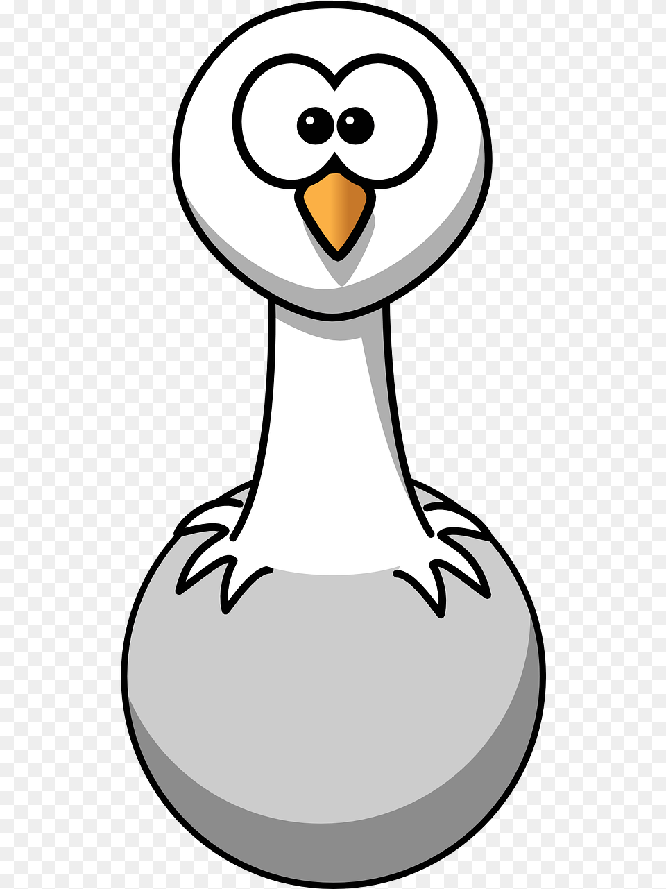 Ostrich Clipart Black And White, Animal, Bird, Goose, Waterfowl Free Transparent Png