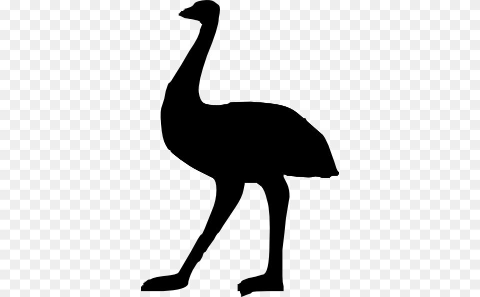 Ostrich Clipart Black And White Nice Clip Art, Silhouette, Animal, Bird, Waterfowl Png