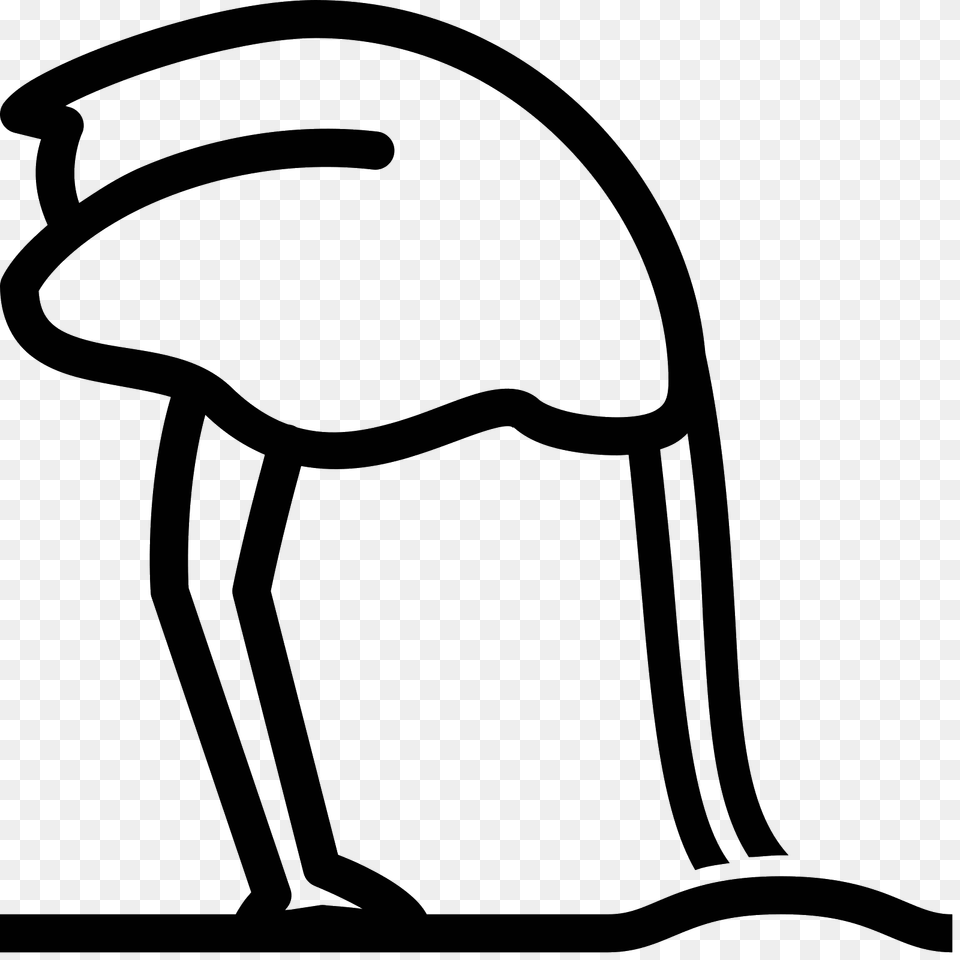 Ostrich Head In Sand Icon, Gray Free Png Download