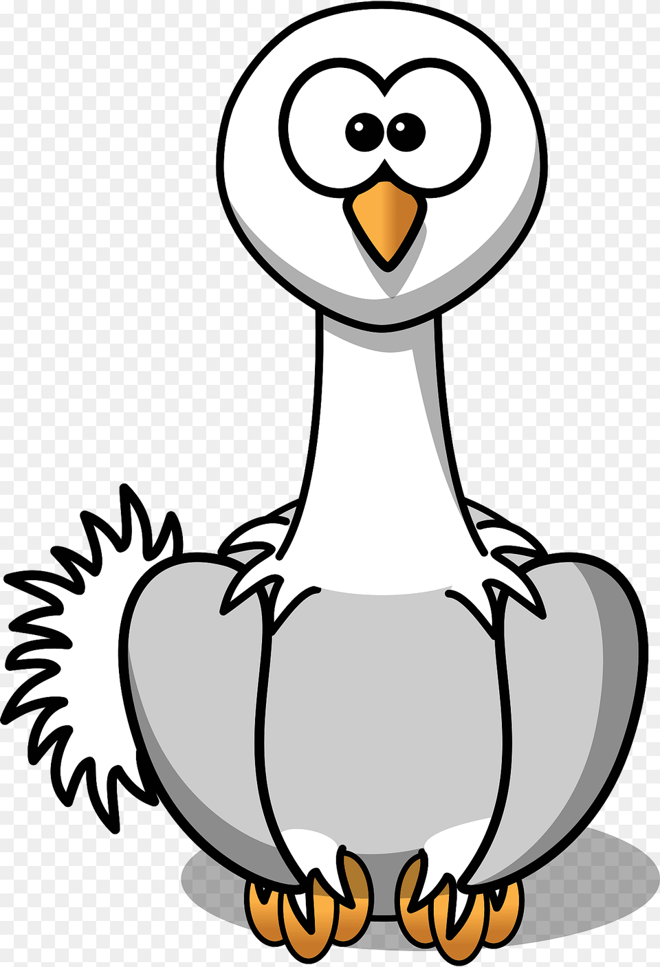Ostrich With Big Crossed Eyes Clipart, Animal, Bird, Waterfowl, Nature Free Png