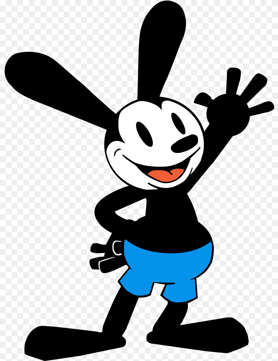 Oswald Oswald The Lucky Rabbit Black And White, Cartoon Png Image