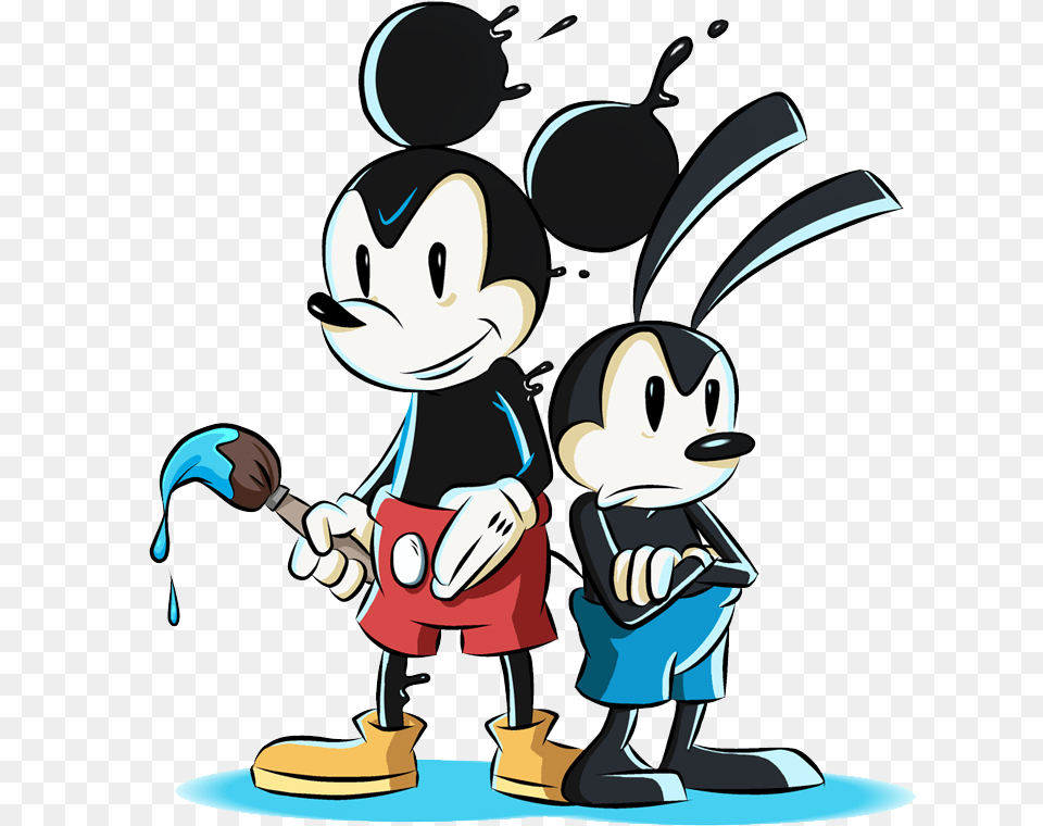 Oswald The Lucky Rabbit Clipart Angry Epic Mickey Mickey And Oswald Transparent, Baby, Person, Animal, Mammal Png Image