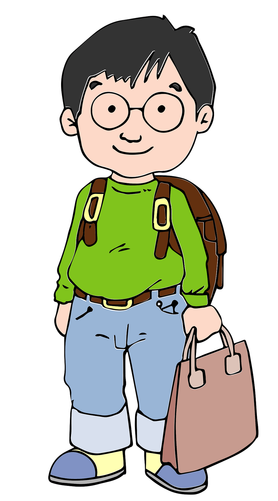 Otaku Japanese Man Clipart, Accessories, Handbag, Bag, Person Free Png