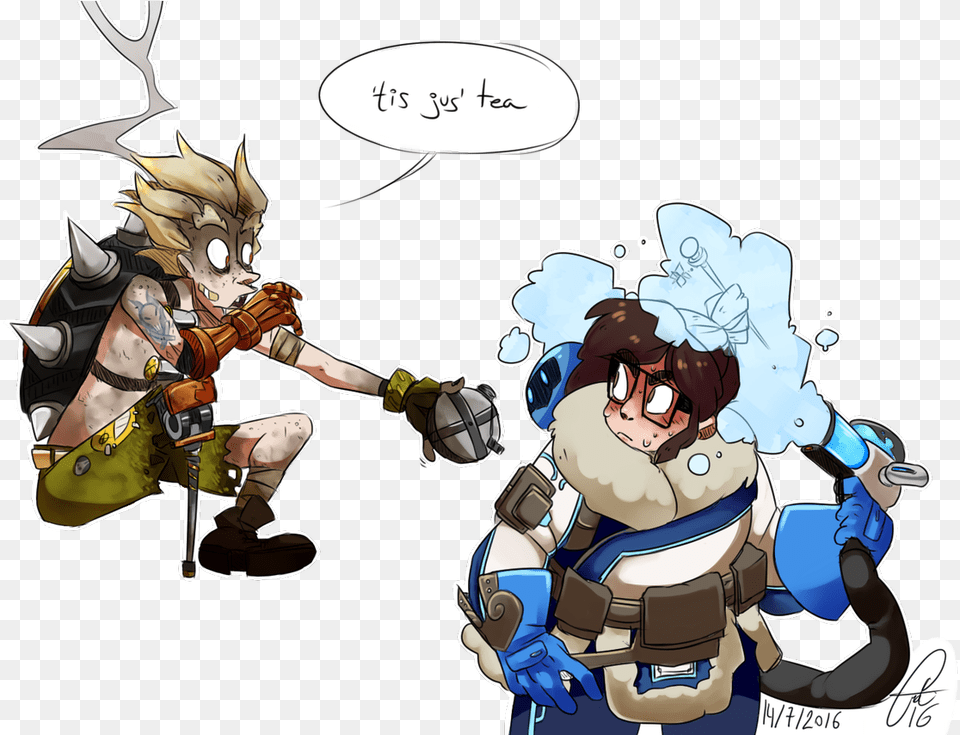 Oti Hiatus On Twitter Overwatch Junkrat And Mei, Book, Comics, Publication, Baby Png Image