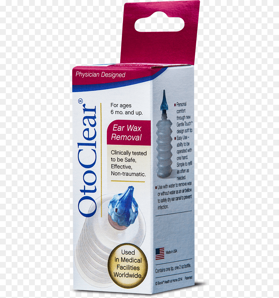 Oto Clear Blue Background Bionix Health At Home Otoclear Ear Wax Removal 2 Ounce, Bottle, Advertisement, Machine, Screw Png Image