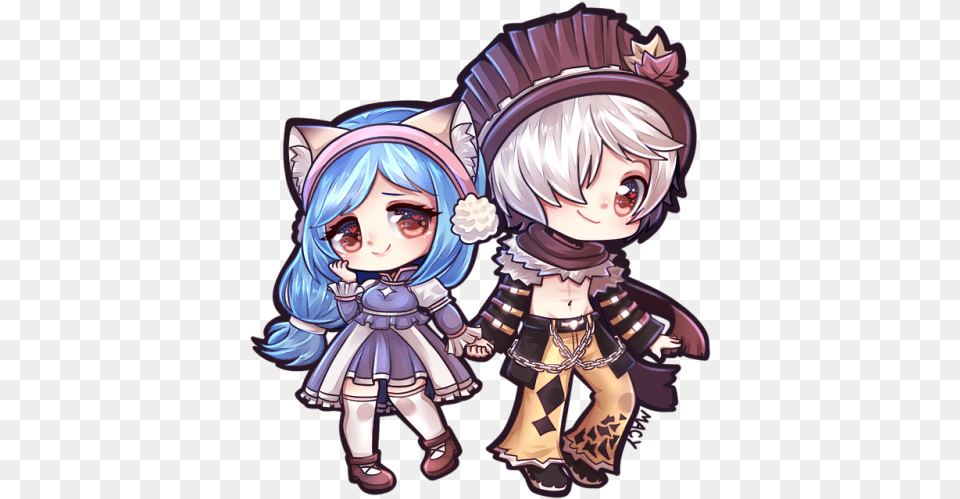 Otp Gambar Anime Chibi Couple, Book, Comics, Publication, Baby Free Png