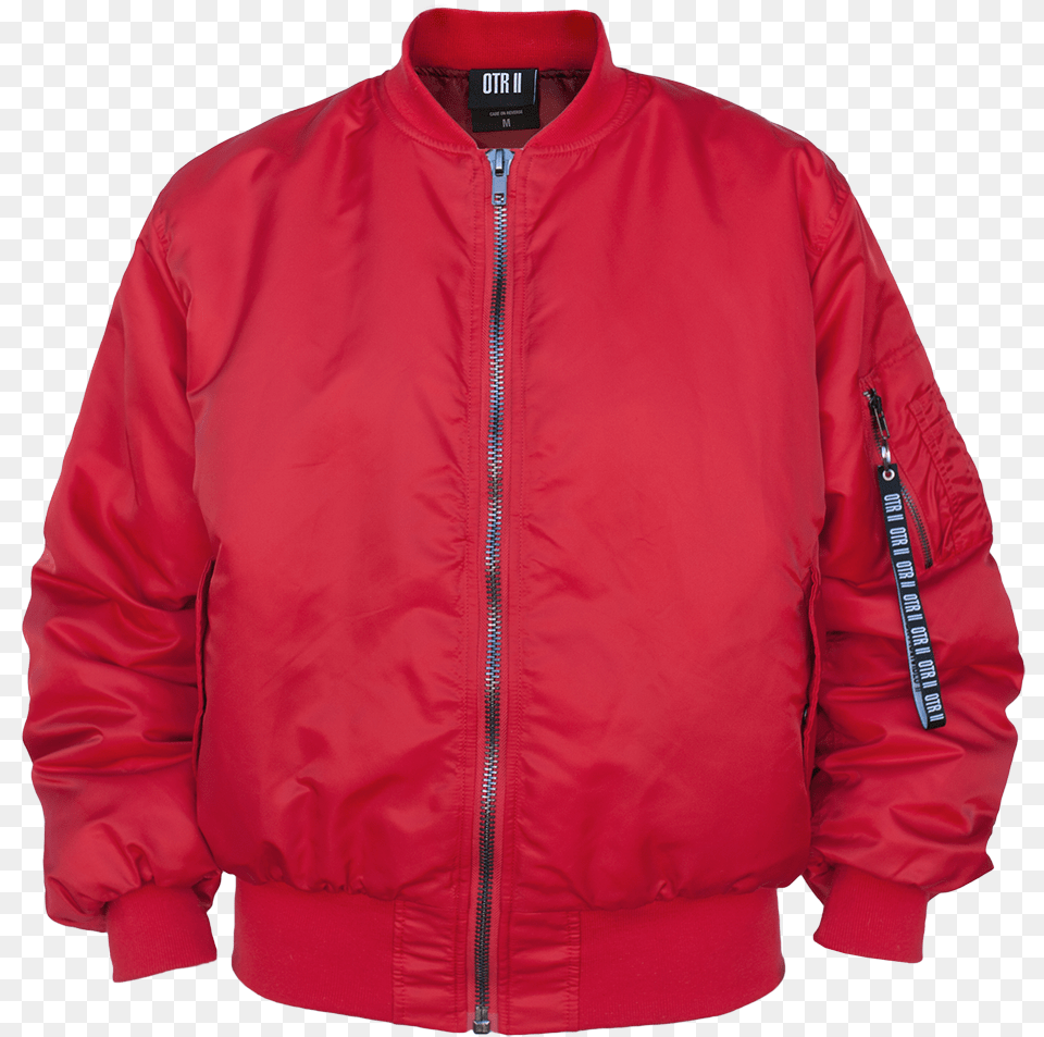Otr Ii Red Bomber Jacket Zipper, Clothing, Coat Png Image