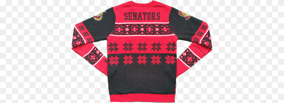 Ottawa Senators Big Logo Ugly Christmas Sweater Sweater, Clothing, Knitwear, Shirt, Sweatshirt Free Png