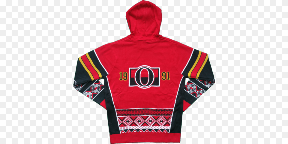 Ottawa Senators Ugly Sweater Hoodie More Than Just Caps Clubhouse, Clothing, Coat, Hood, Jacket Png Image